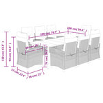 vidaXL Ensemble à manger de jardin et coussins 9 Pièces beige Poly rotin