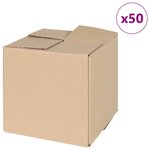 vidaXL Boîte Pliable 50 Pièces Marron 20 x 20 x 20 cm Carton