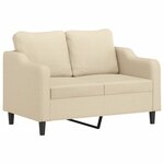 vidaXL Canapé 2 places avec oreillers décoratifs crème 120 cm tissu