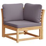 vidaXL Salon de jardin 6 Pièces avec coussins bois d'acacia solide