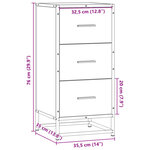 vidaXL Buffet sonoma gris 35 5x35x76 cm bois d'ingénierie et métal