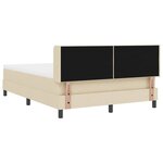 vidaXL Lit à ressorts avec tête de lit Crème 200 x 160 cm tissu
