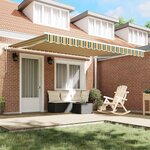 vidaXL Auvent rétractable électrique Vert et jaune 400 × 350 cm