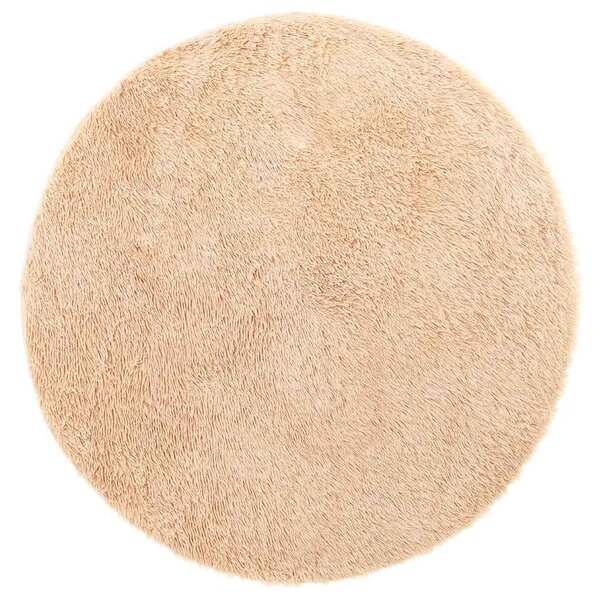 vidaXL Tapis Shaggy à poils longs NAVARRA beige 100x100 cm polyester