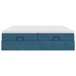 vidaXL Cadre de lit ottoman avec matelas bleu foncé 200x200 cm velours