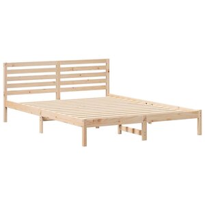 vidaXL Cadre de lit Marron 160 x 220 cm Bois massif en pin