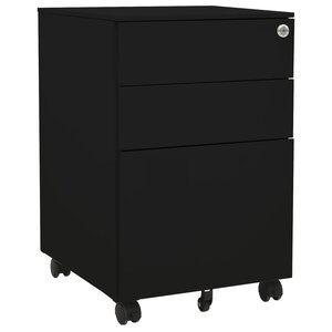 vidaXL Classeur mobile Noir 39x45x60 cm Acier
