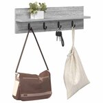 vidaXL Porte-manteau mural avec étagère Sonoma gris 60 x 10.5 x 18 cm