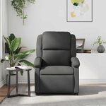 vidaXL Fauteuil de massage inclinable gris cuir véritable