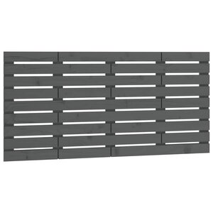 vidaXL Tête de lit murale Gris 141x3x63 cm Bois massif de pin