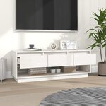 vidaXL Meuble TV Blanc 110 5x34x40 cm Bois de pin massif