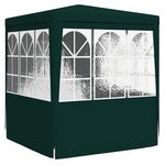 vidaXL Tente de réception avec parois latérales 2x2 m Vert 90 g/m²