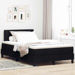 vidaXL Lit à ressorts avec matelas Noir 120 x 190 cm tissu