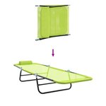 vidaXL Chaise longue pliante 1-personne Vert 182 x 55 x 85 5 cm Métal