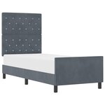 vidaXL Lit à ressorts avec tête de lit Gris foncé 80 x 200 cm Velours