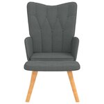 vidaXL Chaise de relaxation avec tabouret Gris foncé Tissu