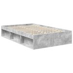 vidaXL Cadre de lit avec tête de lit Béton 120 x 190 cm Pin massif