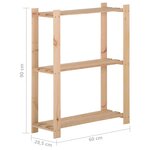 vidaXL Étagère de stockage 3 niveaux 60x28 5x90 cm Bois de pin massif