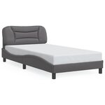 vidaXL Cadre de lit sans matelas gris 100x200 cm similicuir