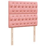 vidaXL Sommier à lattes de lit et matelas LED rose 120x190 cm velours