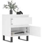 vidaXL Table de chevet Blanc 40x35x50 cm Bois d’ingénierie
