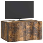 vidaXL Meuble TV mural 59 5 x 41 x 30 cm Chêne fumé Bois d'ingénierie