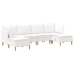 vidaXL Canapé modulaire avec rangement 6 Pièces Blanc Tissu