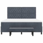vidaXL Lit à ressorts avec matelas Gris foncé 180 x 200 cm Velours