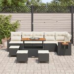 vidaXL Ensemble de canapé de jardin 10 Pièces Noir polyrotin