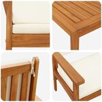 vidaXL Ensemble de canapé de jardin 5 pièces avec coussins en bois d'acacia robuste.