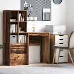 vidaXL Bureau d'écriture rustique Bois ancien Bois d'ingénierie