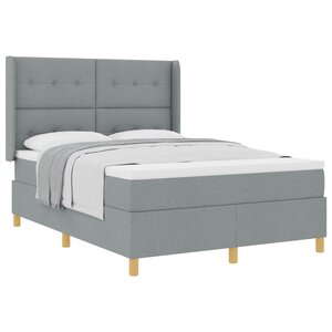 vidaXL Lit à ressorts avec matelas Gris clair 160 x 200 cm tissu