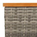 vidaXL Table de jardin gris 70x70x25 cm résine tressée et bois acacia