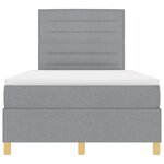 vidaXL Lit Box Spring avec matelas & lumière LED gris clair 120x190 cm en tissu