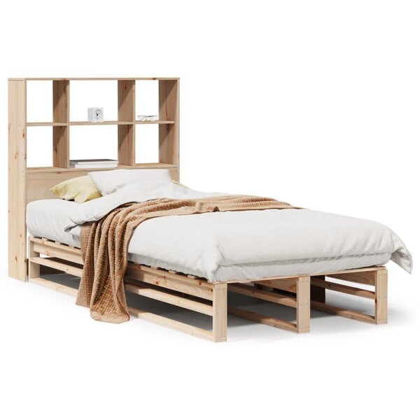vidaXL Lit bibliothèque sans matelas 90x200 cm bois massif