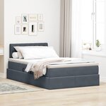 vidaXL Lit de rangement LED avec matelas Gris foncé 120 x 200 cm