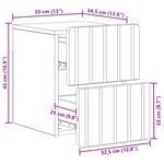 vidaXL Cabinet de chevet mural Noir 33 x 34 5 x 43 cm