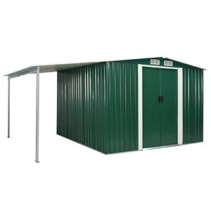 vidaXL Abri de jardin à portes coulissantes Vert 386x259x178 cm Acier