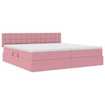 vidaXL Lit de rangement LED avec matelas Rose 200 x 200 cm Velours