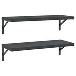 vidaXL Étagères murales 2 Pièces 75x30 cm noir acier inoxydable