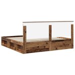 vidaXL Cadre de lit Bois ancien 200 x 200 cm Bois de pin massif