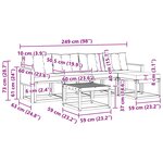 vidaXL Ensemble de canapés d'extérieur 6 pc Naturel et noir