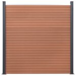 vidaXL Ensemble de panneaux de clôture marron 526x186 cm WPC