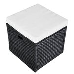 vidaXL Salon de jardin 4 Pièces avec coussins Résine tressée Noir
