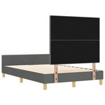 vidaXL Cadre de lit avec tête de lit Gris foncé 120 x 200 cm tissu