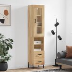 vidaXL Buffet haut Chêne sonoma 34 5x34x180 cm Bois d'ingénierie
