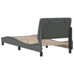 vidaXL Cadre de lit avec LED sans matelas gris foncé 90x200 cm tissu