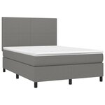vidaXL Sommier à lattes de lit et matelas et LED Gris foncé 140x190 cm
