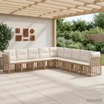 vidaXL Ensemble de canapés d'extérieur Naturel Polyester