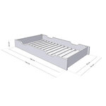 Tiroir à roulettes rangement ou lit - bois vernis pour lit 70 x 160 cm